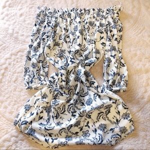 Banana Republic Blue Paisley Strapless